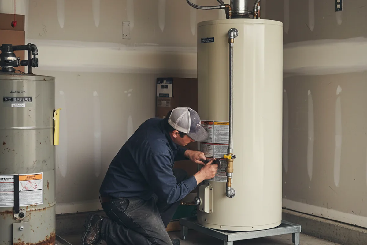 Water heater and shutoff valve replacement in Killingworth
