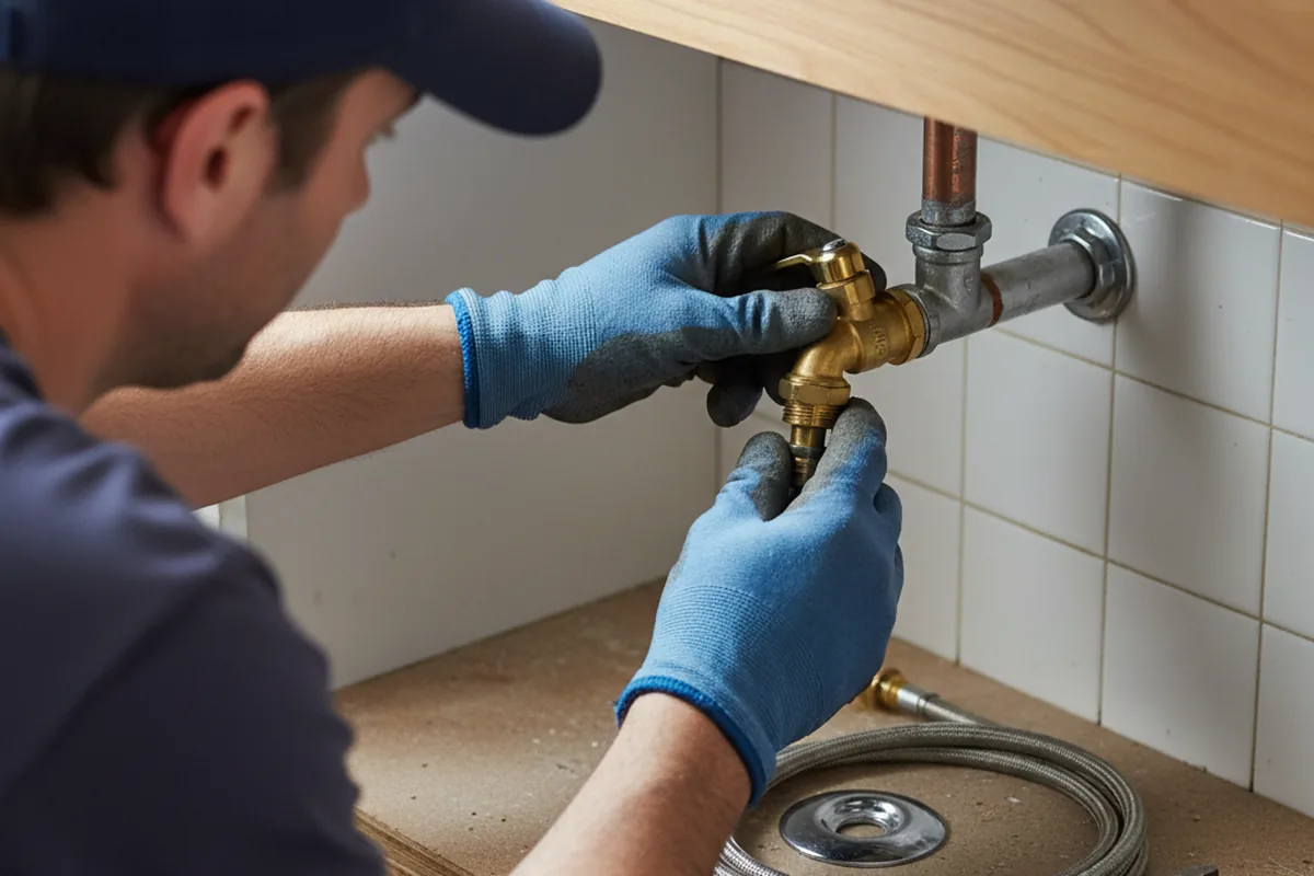 Shutoff valve and fitting work during Faucet and Fixture Repair in Killingworth